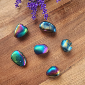 Aura Hematite Tumbles