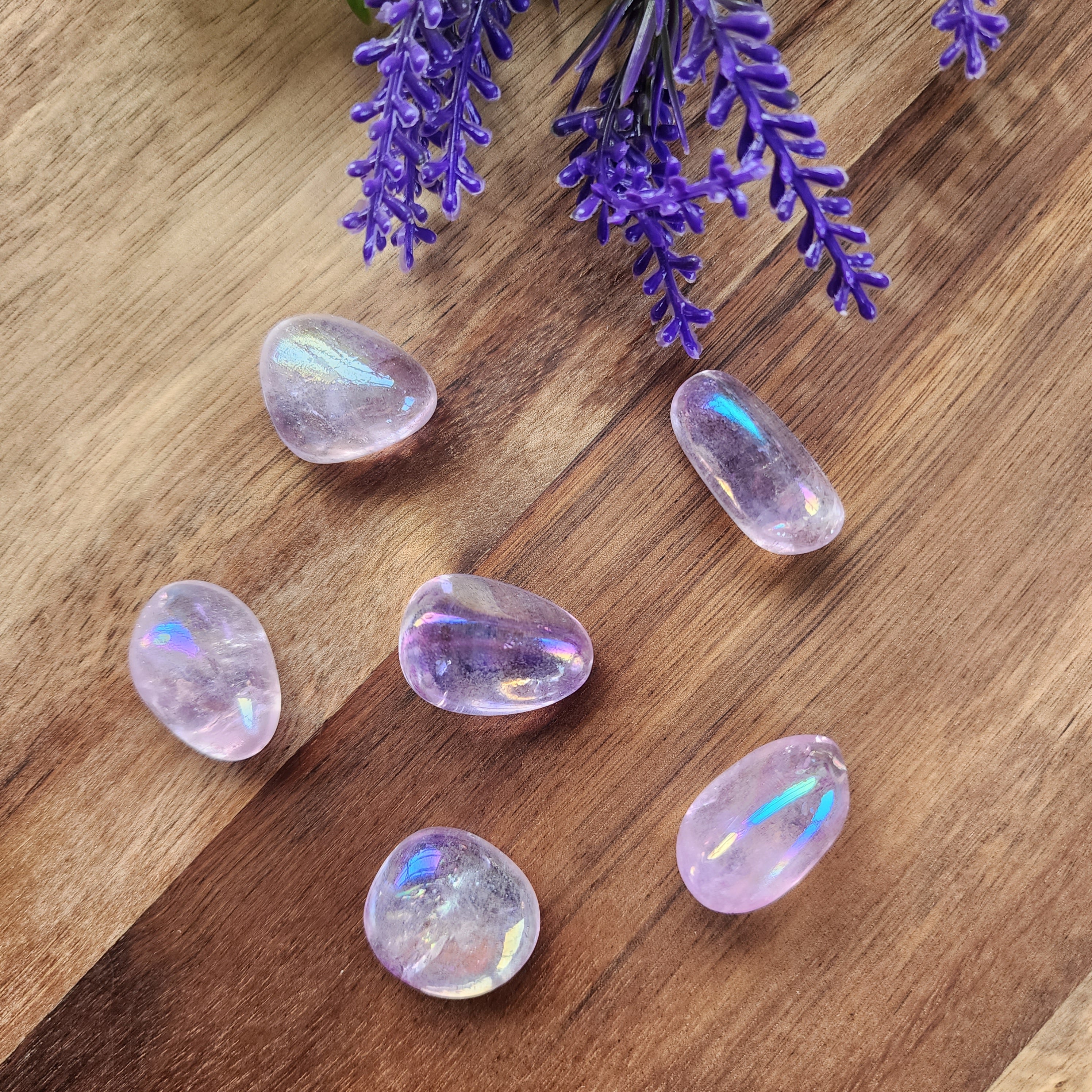 Aura Amethyst Tumbles