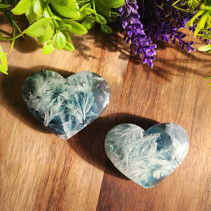 Feathered Fluorite Hearts