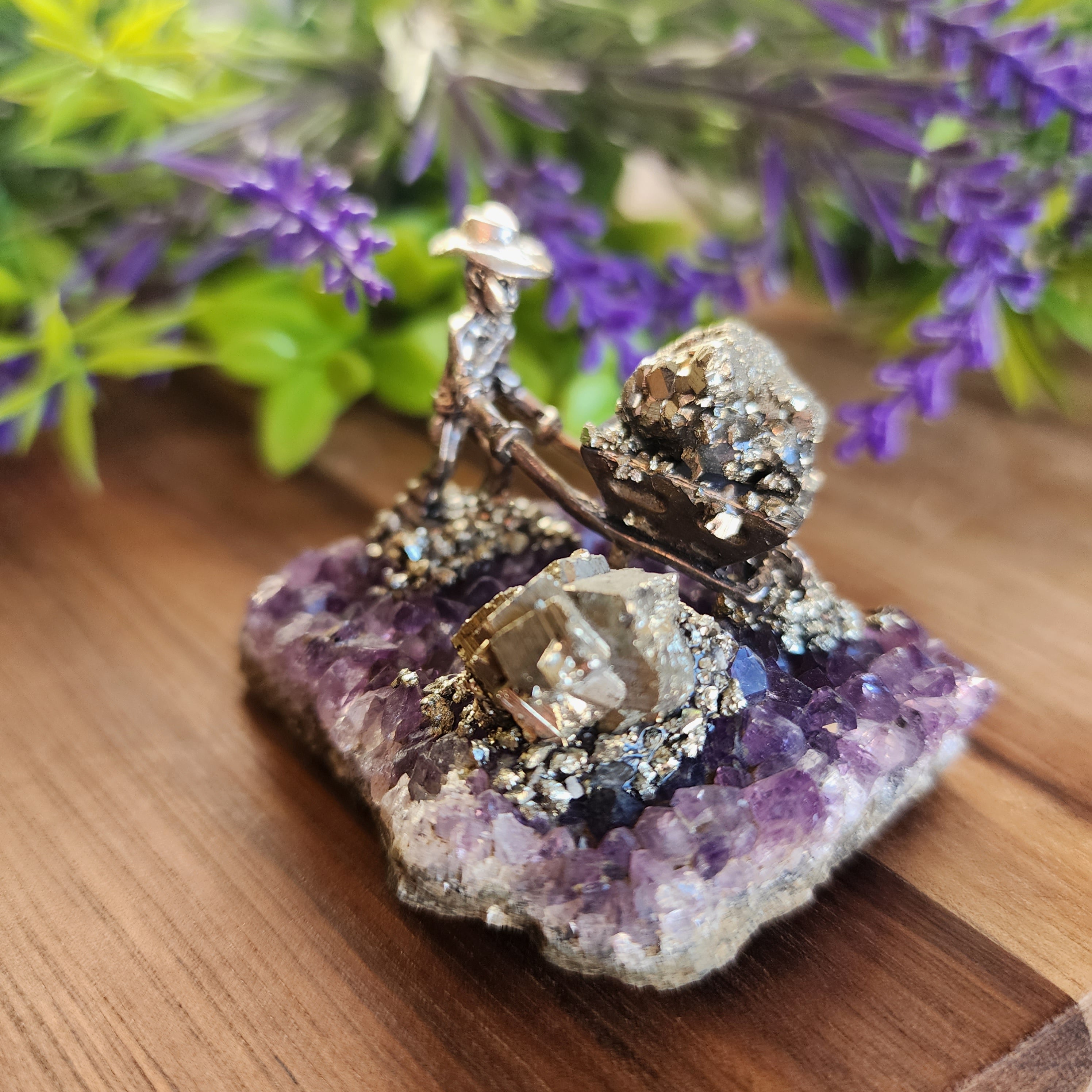 Pyrite Minner On Amethyst