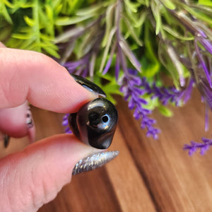 Silver Sheen Obsidian Heart Beads