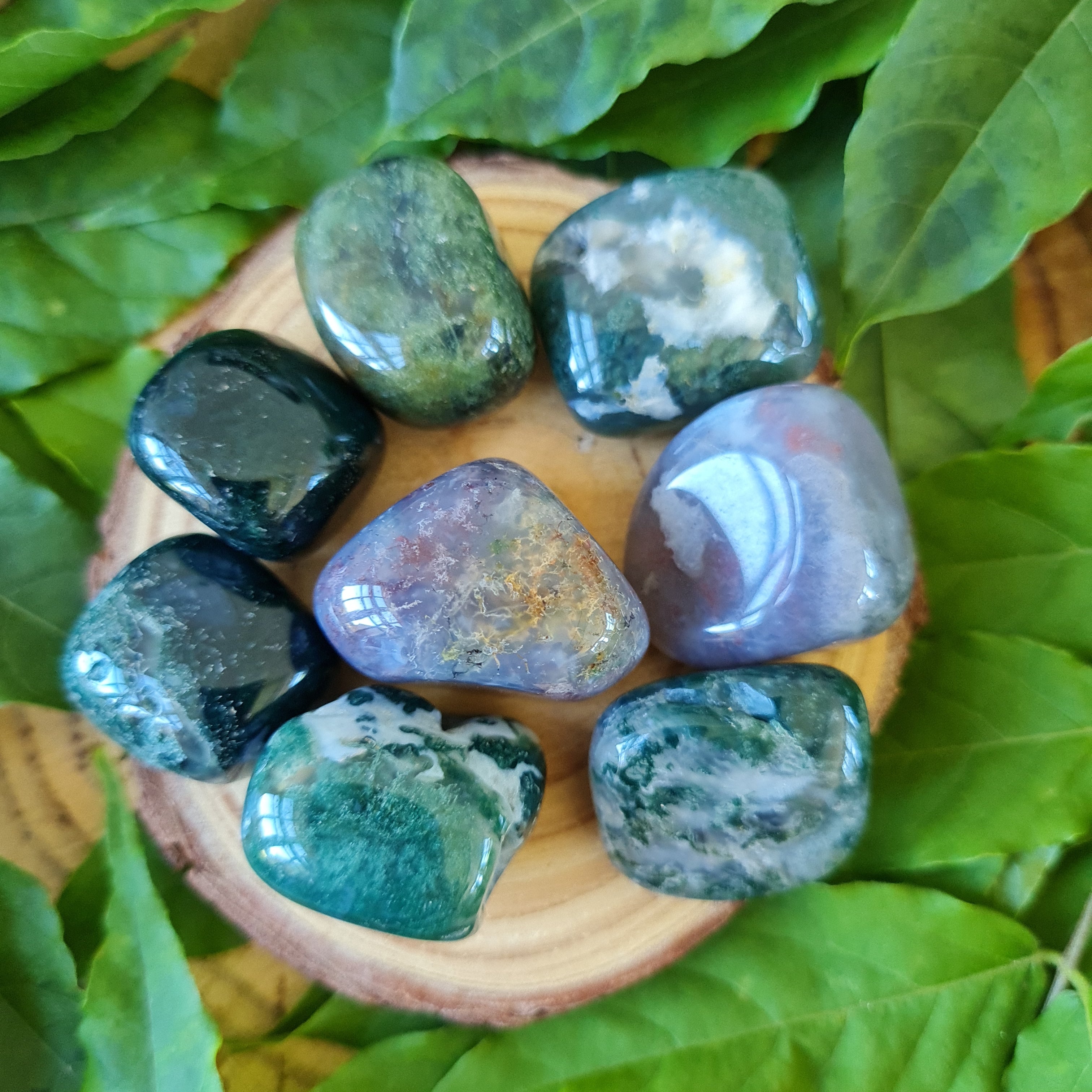 Moss Agate Tumbles